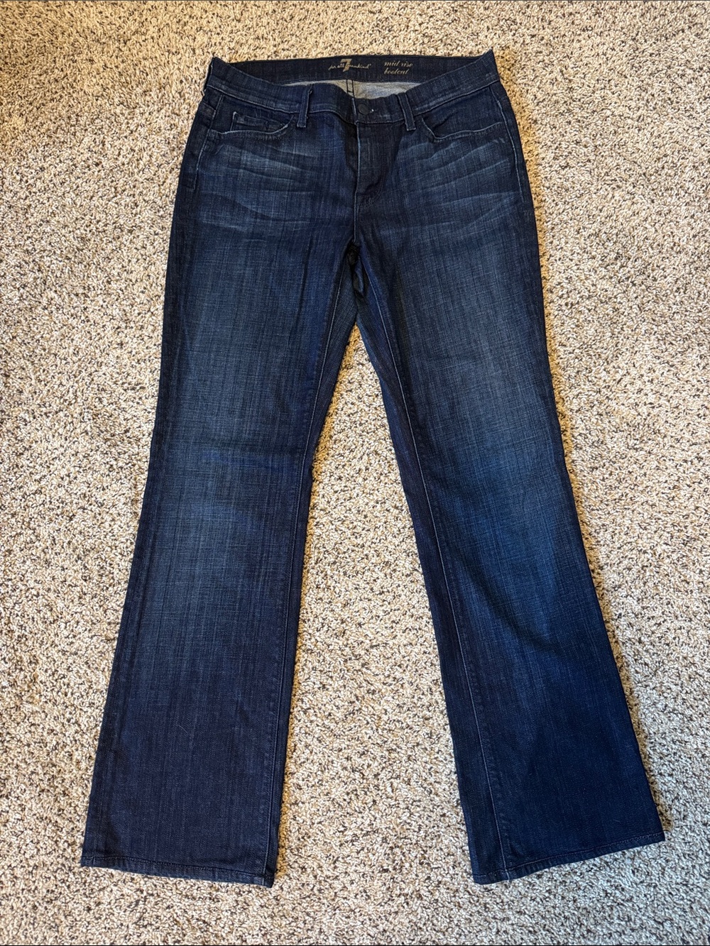 7 For All Mankind, Blue, Mid Rise Bootcut, Size 30 x 31